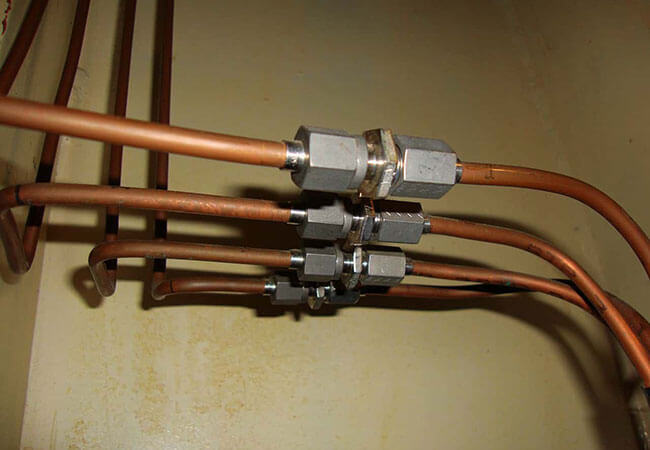Copper pipes from fischer plumbing, photo