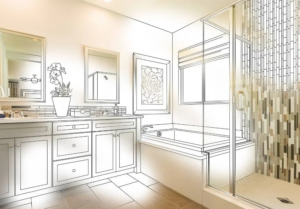 Sketch Of Bathroom Remodel