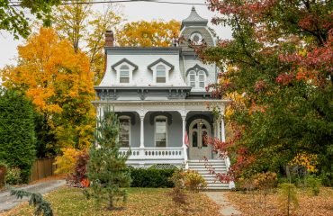Victorian home in the fall